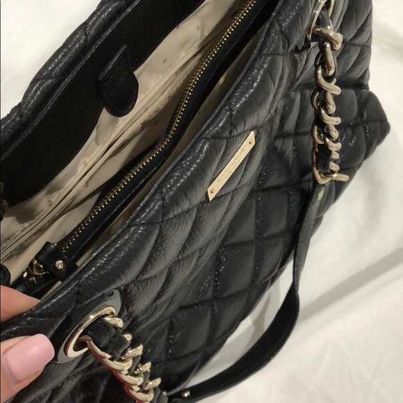Kate Spade New York Black Purse w Silver Chains - Picture 5 of 8